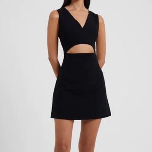 FRENCH CONNECTION Whisper Sleeveless V-neck Mini Dress With Cut Out Detail